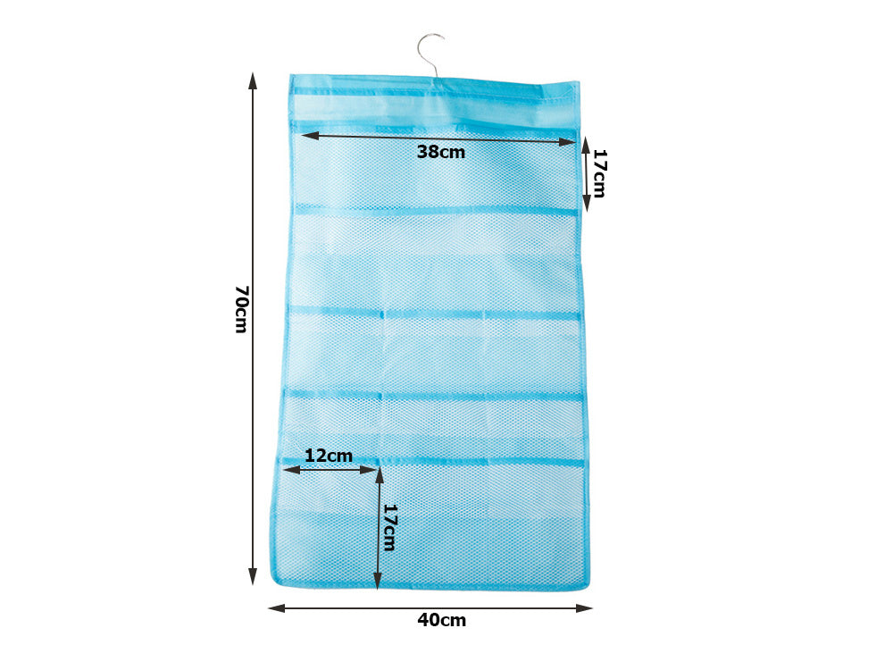Organizator tip umeras cu doua fete, Zola®, pentru lenjerie de corp, stutiene/ chiloti/ sosete, 22 compartimente, albastru Organizator tip umeras cu doua fete, Zola®, pentru lenjerie de corp, stutiene/ chiloti/ sosete, 22 compartimente, albastru